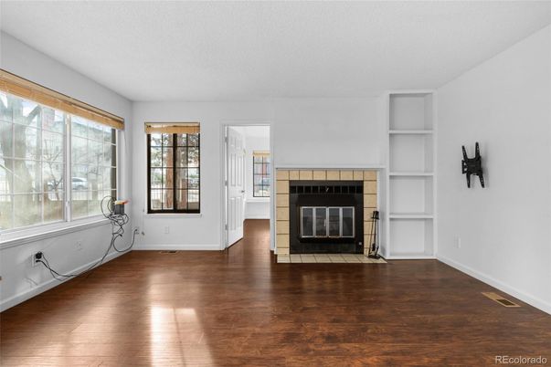 Empty room, Fireplace, Interior, Wood Texture Flooring