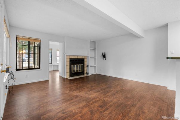 Empty room, Fireplace, Interior, Wood Texture Flooring