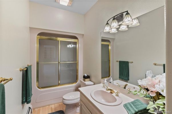 Bathroom, Glass Shower, Interior, Wood Texture Flooring