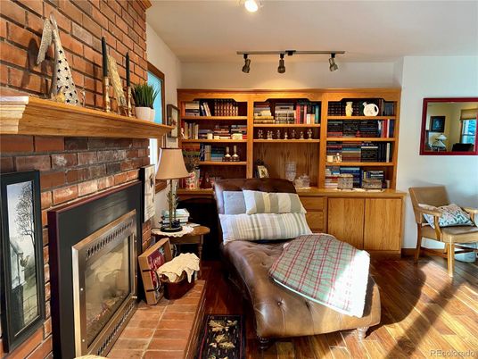 Fireplace, Interior, Living room, Stone Walls, Wood Texture Flooring