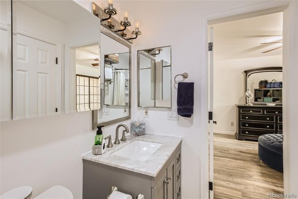 Bathroom, Dual Sink Vanities, Interior, Wood Texture Flooring