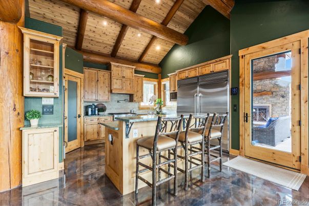 Interior, Kitchen, Recessed Lighting, Stainless Steel Appliances, Wooden Beams, Wooden Ceilings