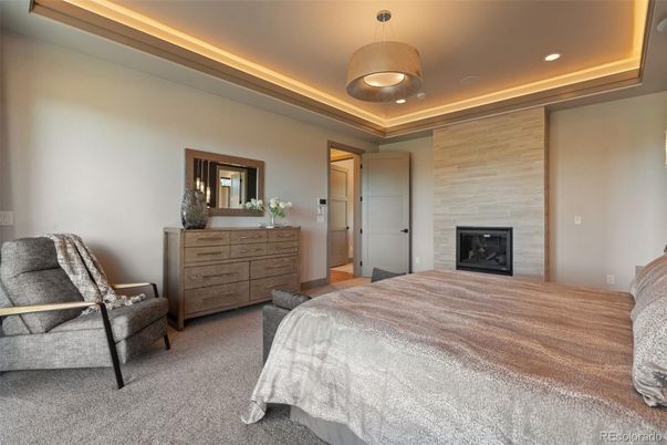 Bedroom, Fireplace, Interior, Pendant Lights, Recessed Lighting