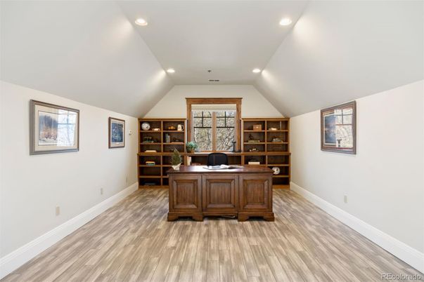 Home Office, Interior, Recessed Lighting, Wood Texture Flooring