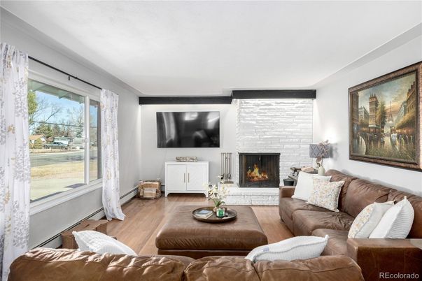Fireplace, Interior, Living room, Stone Walls, Wood Texture Flooring
