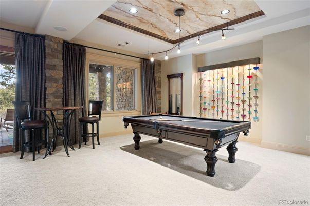 Billiard Table, Game Room, Interior, Pendant Lights, Recessed Lighting