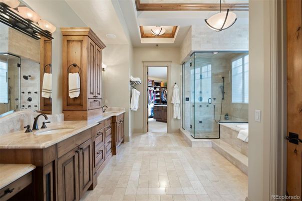 Bathroom, Dual Sink Vanities, Glass Shower, Interior