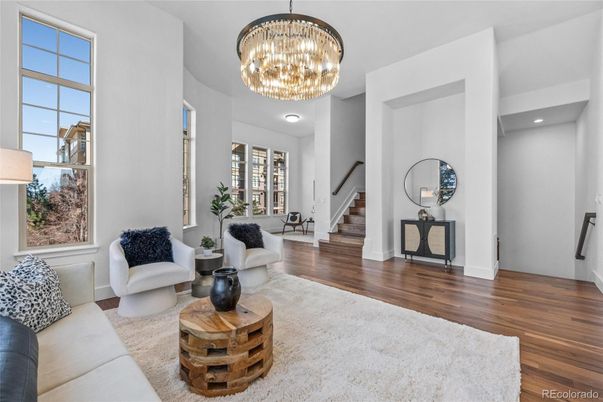 Chandelier, Interior, Living room, Wood Texture Flooring