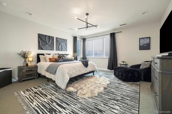 Bedroom, Interior, Pendant Lights, Recessed Lighting