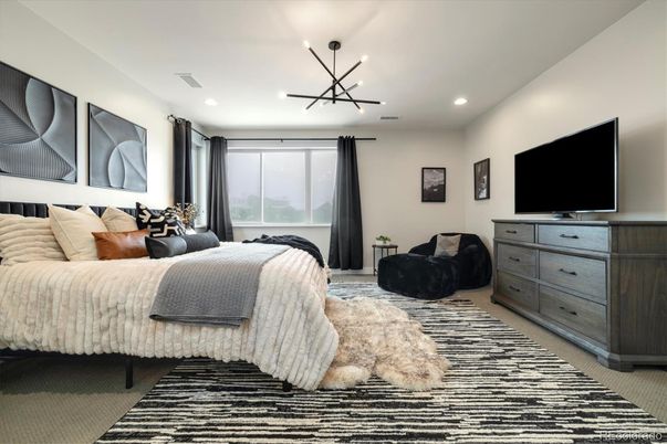 Bedroom, Interior, Pendant Lights, Recessed Lighting