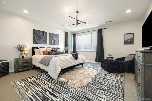Bedroom, Interior, Pendant Lights, Recessed Lighting
