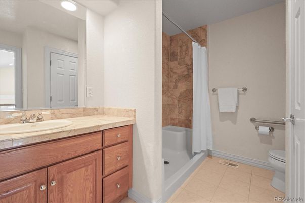 Bathroom, Interior, Recessed Lighting, Tile Countertops