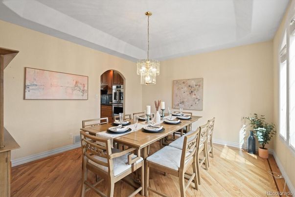 Chandelier, Dining room, Interior, Kitchen, Wood Texture Flooring