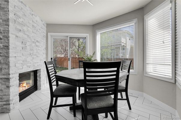 Dining room, Fireplace, Interior, Stone Walls