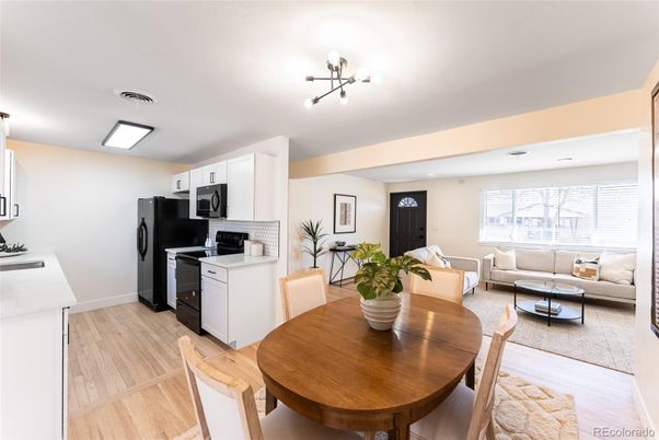 Dining room, Interior, Kitchen, Living room, Wood Texture Flooring