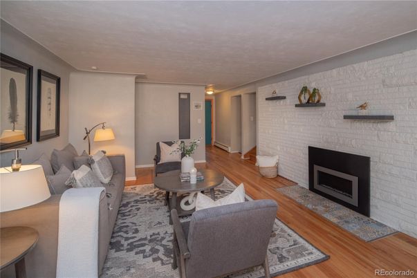 Fireplace, Interior, Living room, Stone Walls, Wood Texture Flooring
