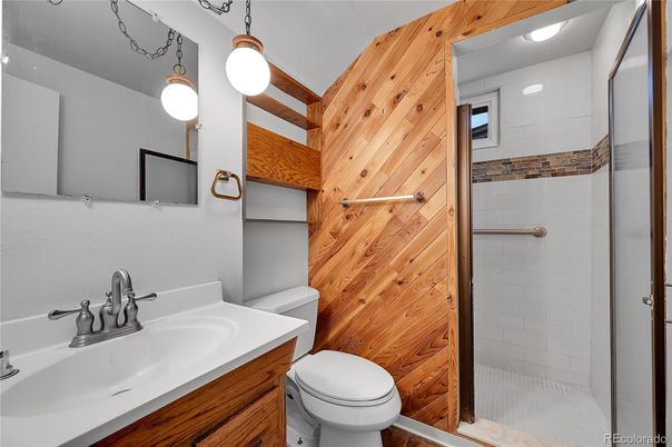 Bathroom, Glass Shower, Interior, Wooden Walls