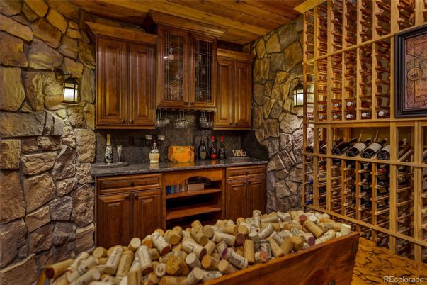 Interior, Stone Walls, Wine Storage, Wooden Ceilings
