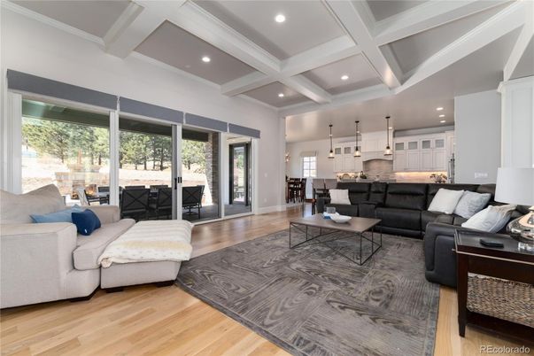 Interior, Kitchen, Living room, Pendant Lights, Recessed Lighting, Wood Texture Flooring