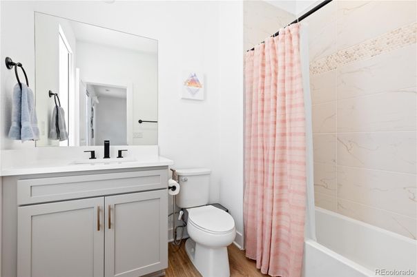 Bathroom, Interior, Marble Walls, Wood Texture Flooring
