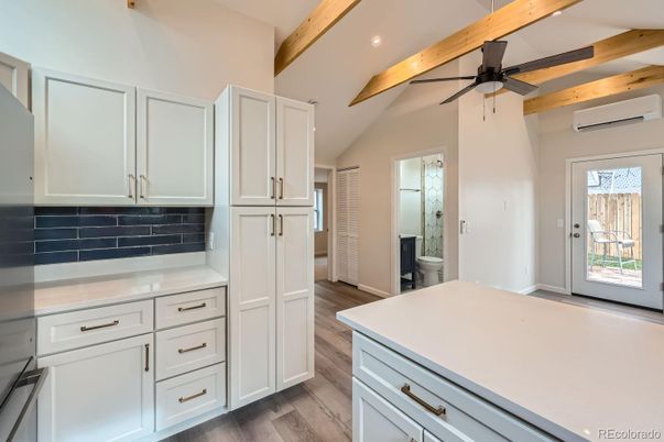 Bathroom, Interior, Recessed Lighting, Wooden Beams, Wood Texture Flooring