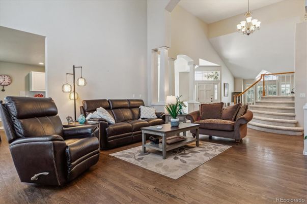 Chandelier, Interior, Living room, Pendant Lights, Wood Texture Flooring