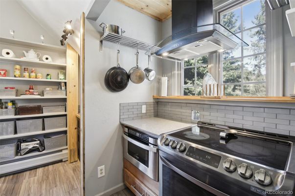 Interior, Kitchen, Stainless Steel Appliances, Wood Texture Flooring