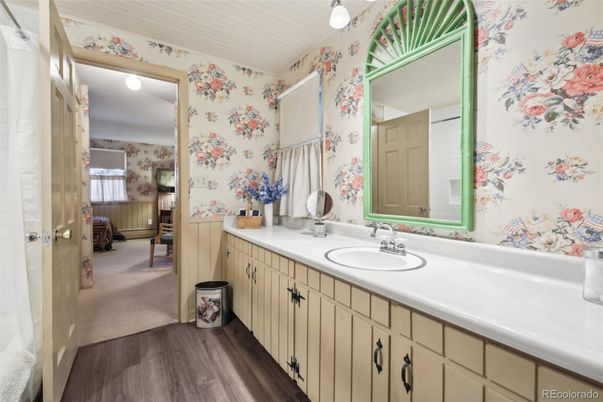 Bathroom, Interior, Wood Texture Flooring