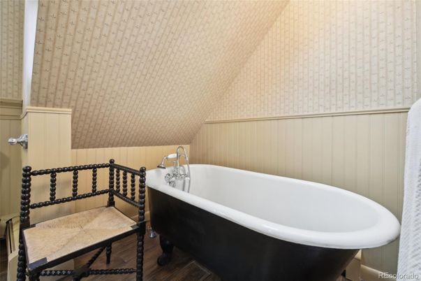Bathroom, Free Standing Baths, Interior, Wood Texture Flooring