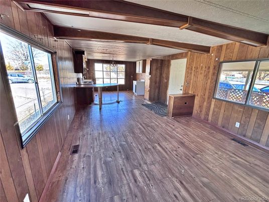 Empty room, Interior, Wooden Beams, Wood Texture Flooring, Wooden Walls