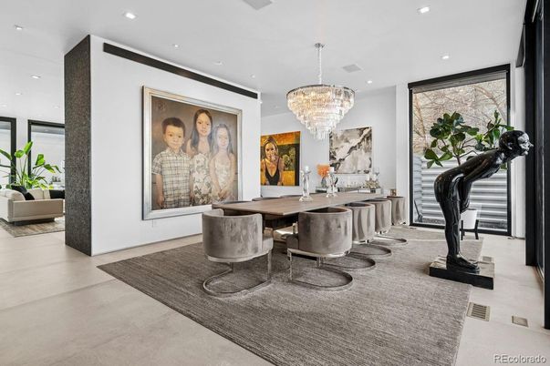 Chandelier, Dining room, Interior, Recessed Lighting