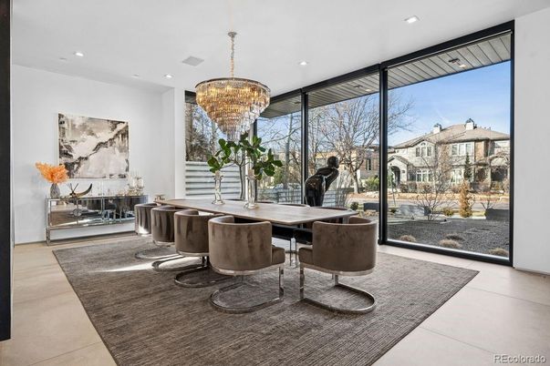 Chandelier, Dining room, Interior, Recessed Lighting