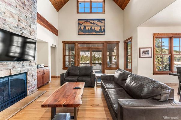 Fireplace, Interior, Living room, Stone Walls, Wooden Beams, Wood Texture Flooring