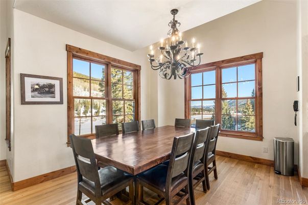 Chandelier, Dining room, Interior, Wood Texture Flooring