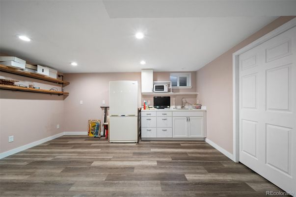 Interior, Kitchen, Recessed Lighting, Wood Texture Flooring
