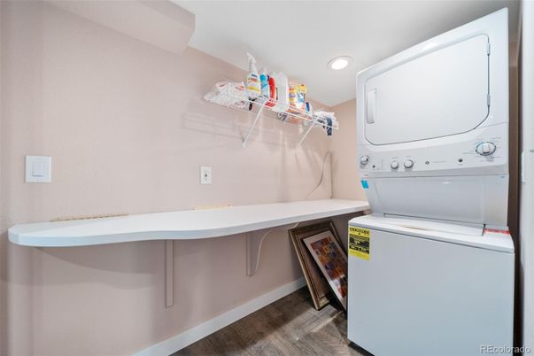 Interior, Recessed Lighting, Utility Closets, Washer, Wood Texture Flooring