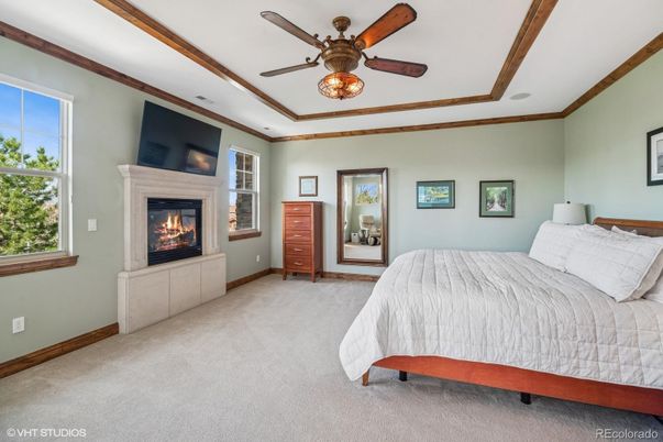 Bedroom, Fireplace, Interior