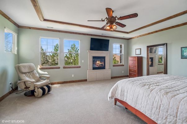 Bedroom, Fireplace, Interior