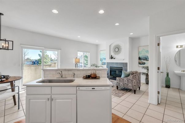 Fireplace, Interior, Kitchen, Living room, Pendant Lights, Recessed Lighting