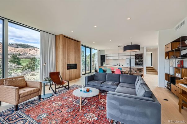 Dining room, Interior, Kitchen, Living room, Pendant Lights, Recessed Lighting, Wood Texture Flooring