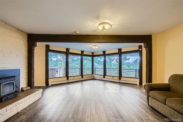 Empty room, Fireplace, Interior, Wood Texture Flooring