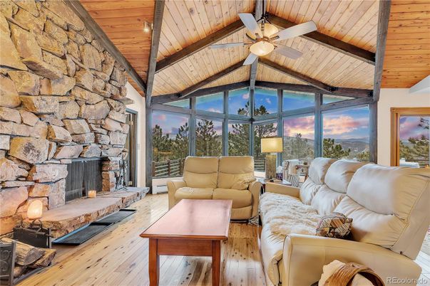 Fireplace, Interior, Living room, Stone Walls, Wooden Beams, Wooden Ceilings, Wood Texture Flooring
