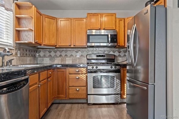 Interior, Kitchen, Stainless Steel Appliances, Wood Texture Flooring