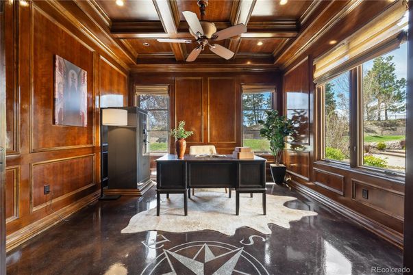 Home Office, Interior, Recessed Lighting, Wooden Beams, Wooden Ceilings, Wooden Walls