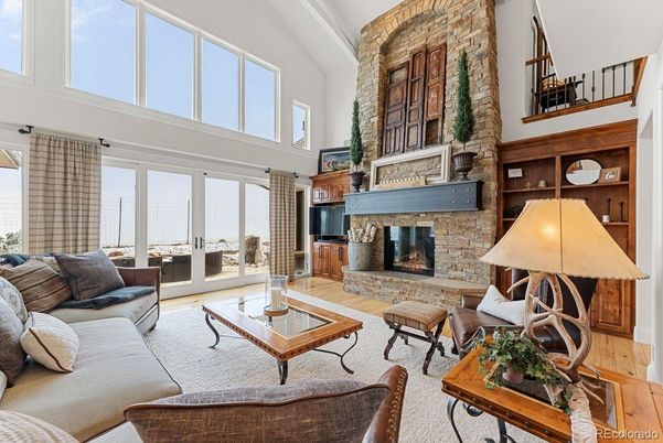Fireplace, Interior, Living room, Stone Walls, Wood Texture Flooring