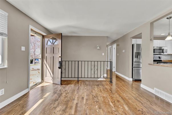 Interior, Kitchen, Pendant Lights, Stainless Steel Appliances, Wood Texture Flooring
