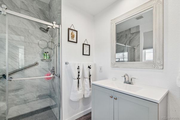 Bathroom, Glass Shower, Interior, Marble Walls