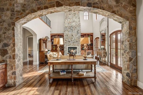 Fireplace, Interior, Stone Walls, Wood Texture Flooring