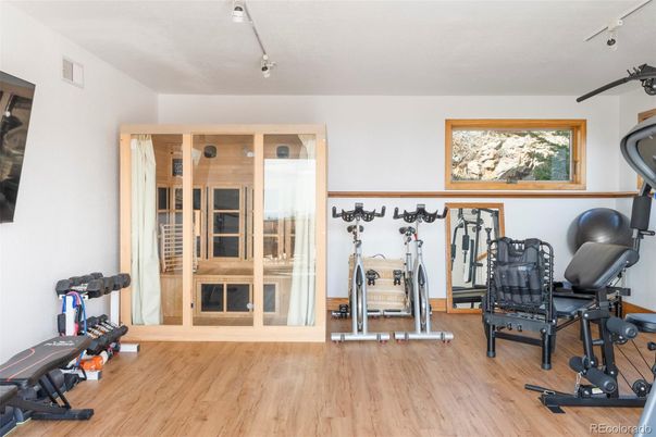 Fitness Equipment, Interior, Wood Texture Flooring