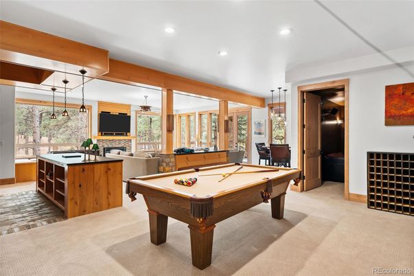 Billiard Table, Game Room, Interior, Living room, Pendant Lights, Recessed Lighting